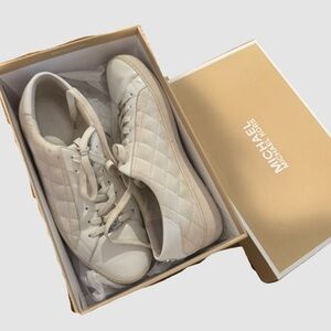 Michael Kors Cream Quilted Sneakers